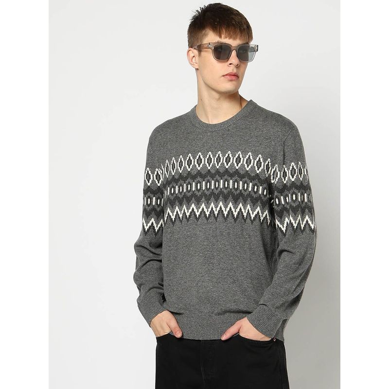 GAP Grey Woven Regular Fit Sweater (S)