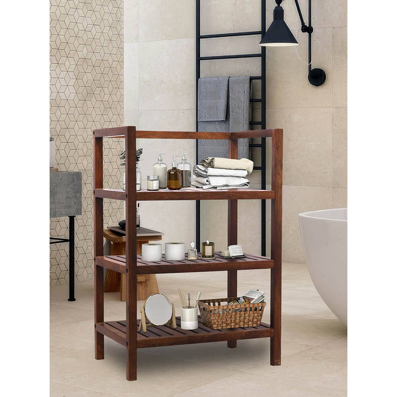 Buy Metalsmith 4 Shelves Kitchen Rack Mango Wood 4 Tier Organizer For ...