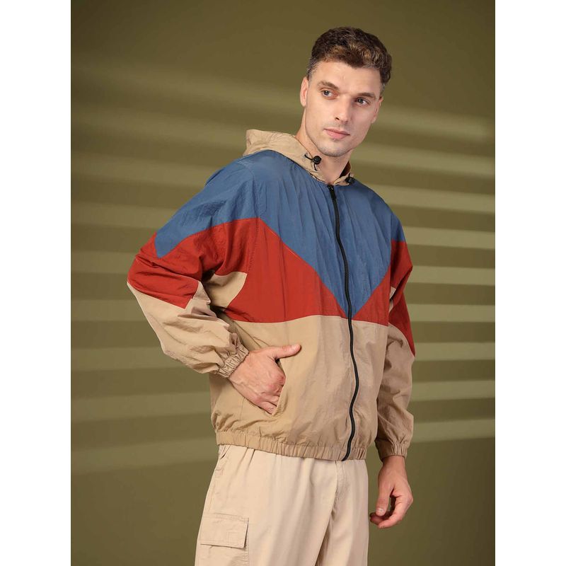 CHKOKKO Men Multi-Color Polyester Stylish Zipper Winter Sports Jacket (2XL)