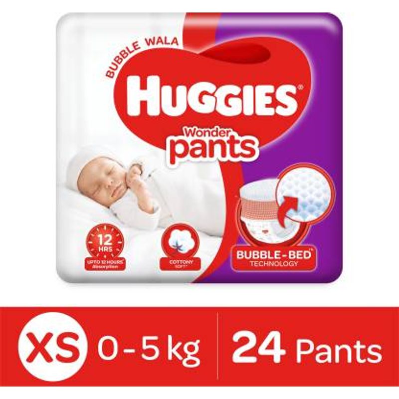 Huggies Wonder Pants Extra Small  New BornFor Unisex Baby XS  NB Size Diaper  Pants 12 count with Bubble Bed Technology for comfort  Amazonin Health   Personal Care