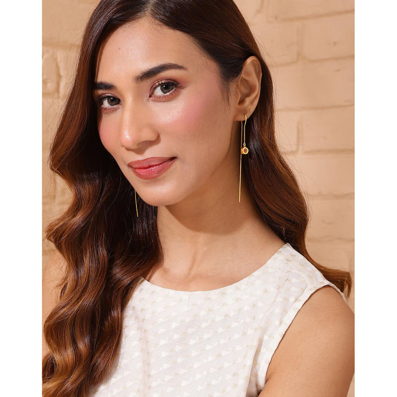 Pink - Hand Embroidered Fabart Beadwork Earrings by Rangila Dhaga