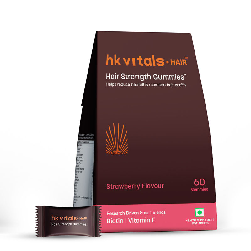 HealthKart Hk Vitals Biotin Hair Gummies With Zinc Vitamin C & A & E - Strawberry Flavour