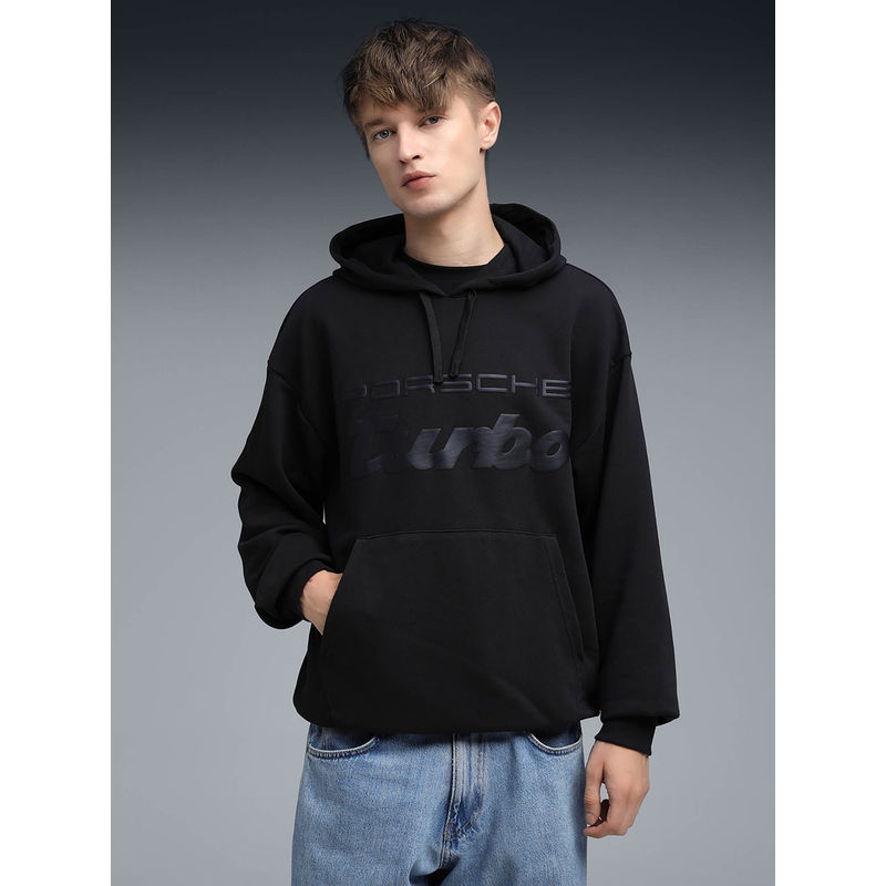 Puma Black Solid Relaxed Fit Hoodie (S)