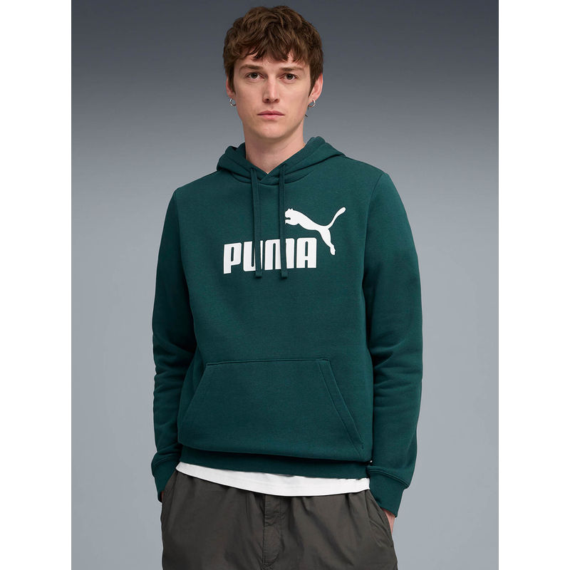 Puma Green Solid Regular Fit Hoodie (XL)