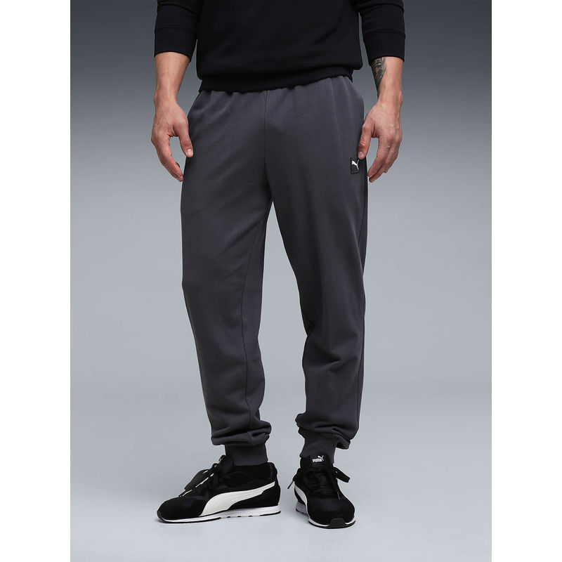 Puma Grey Solid Relaxed Fit Joggers (S)
