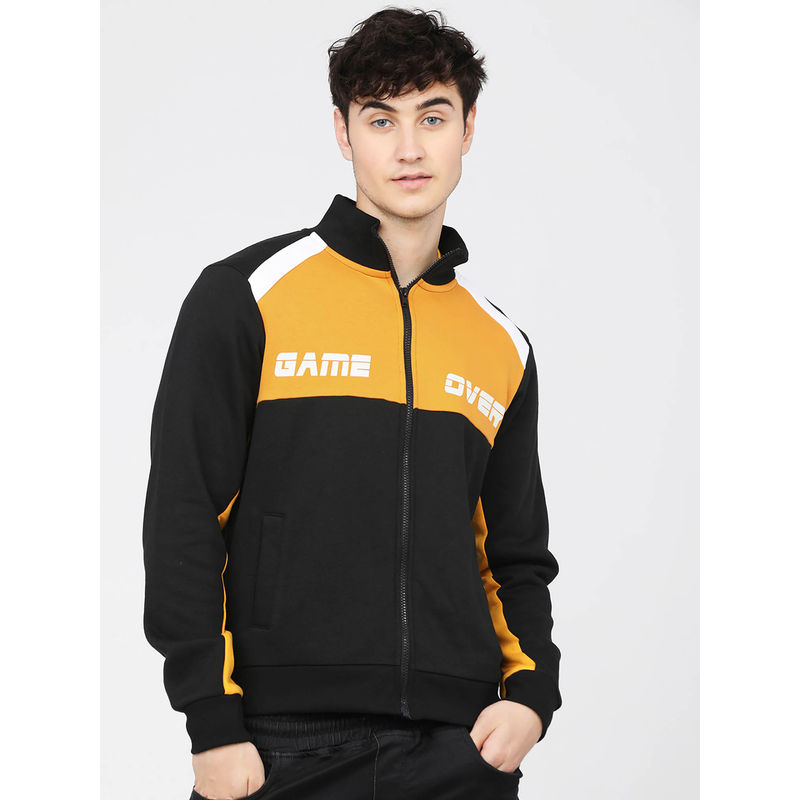 HIGHLANDER Yellow Typography Regular Fit Sweatshirt (L)