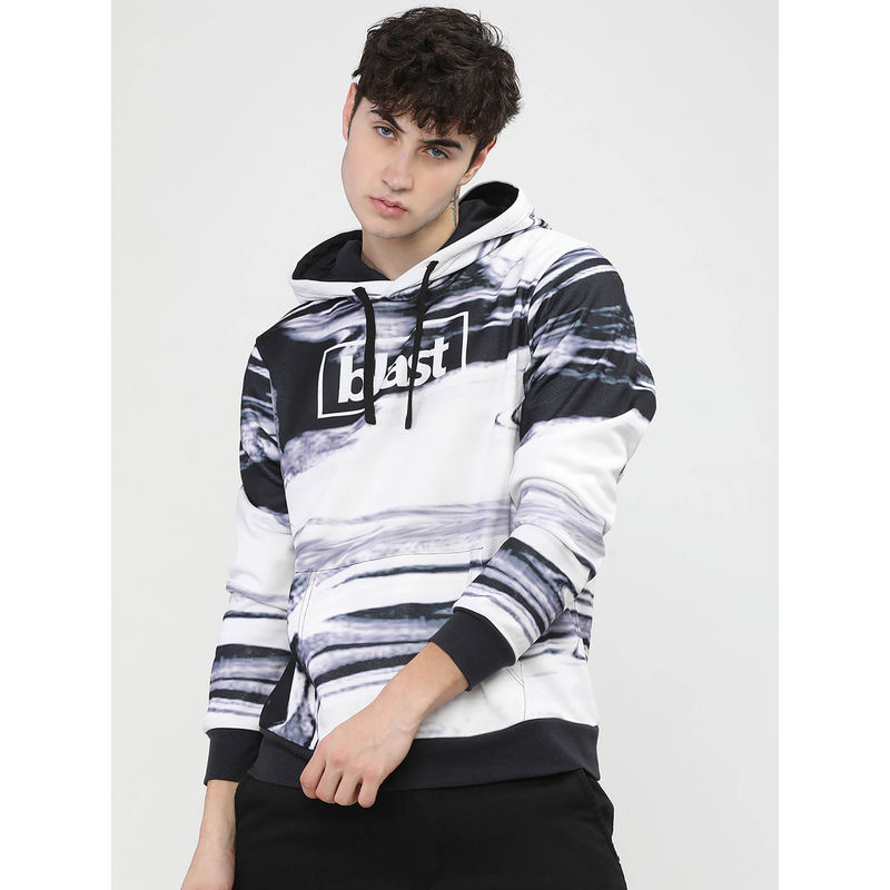 HIGHLANDER Black Printed Regular Fit Hoodie (M)