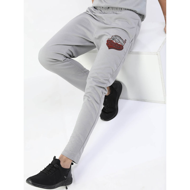 HIGHLANDER Grey Solid Regular Fit Trackpant (30)