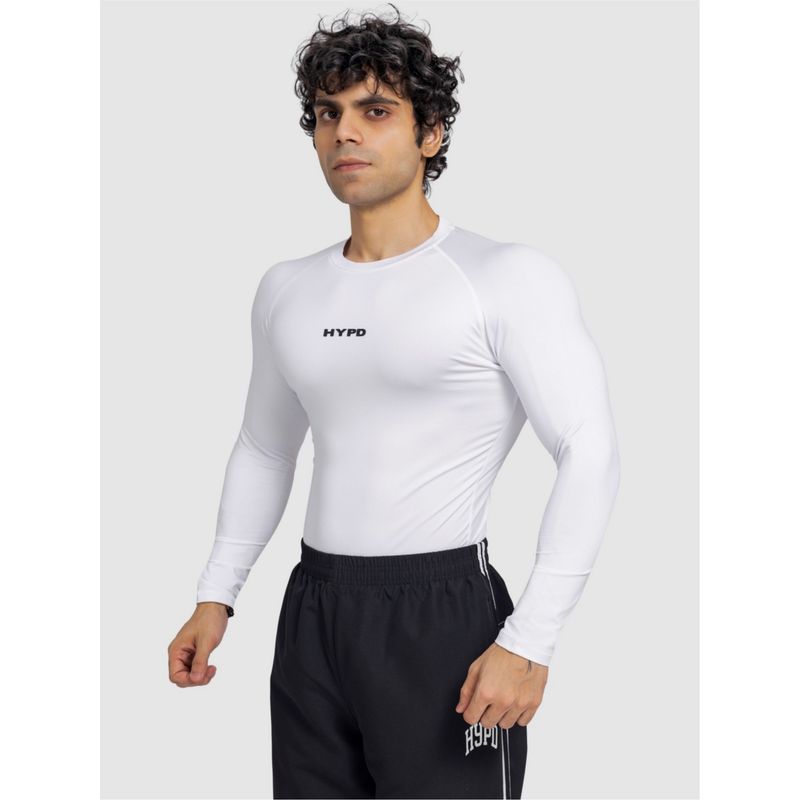 HYPD Stealth Men Body Fit Compression Sports and Gym White T-Shirt (XS)