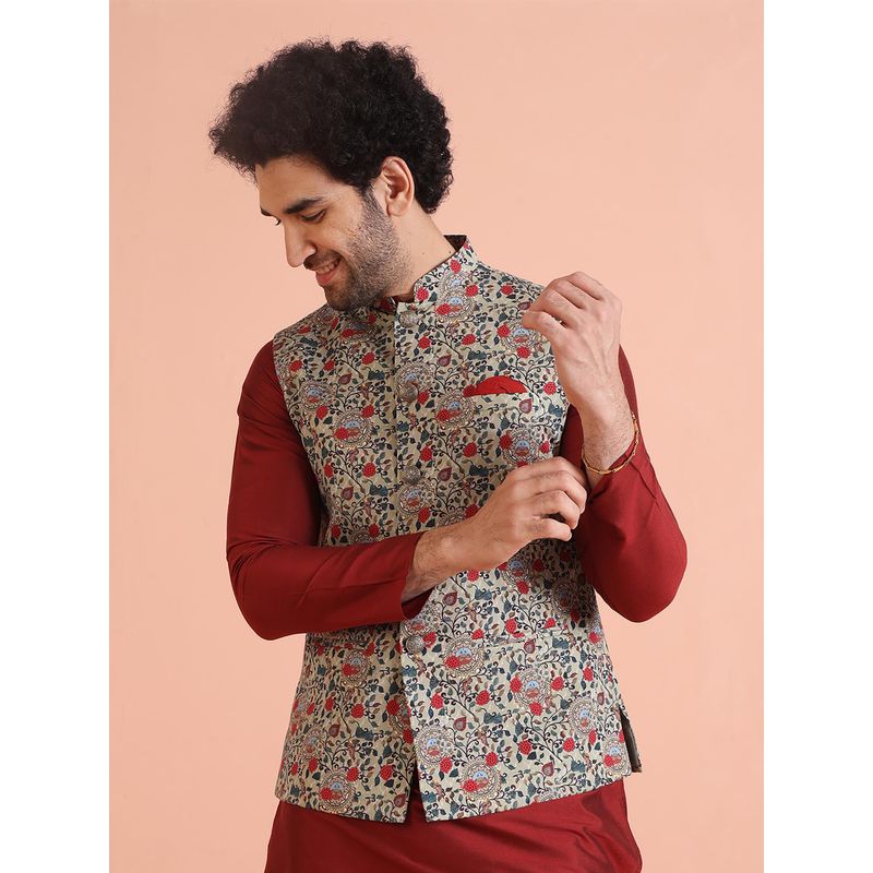 KISAH Men Olive Nehru Jacket (42)