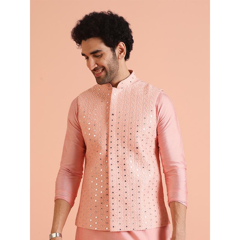 KISAH Men Pink Nehru Jacket (38)