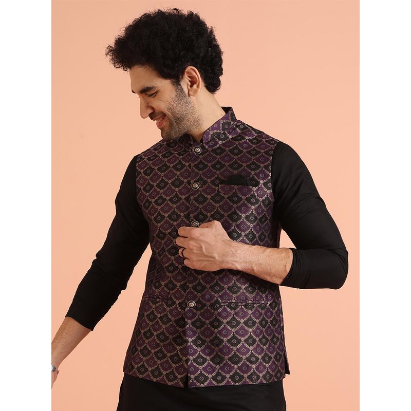 KISAH Men Purple Nehru Jacket (38)