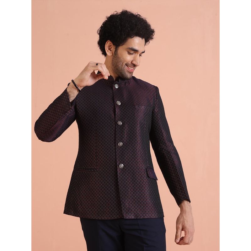 KISAH Men Magenta Bandhgala (M)