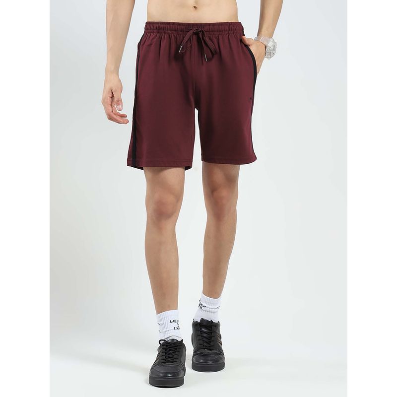 Monte Carlo Men Wine Solid Regular Fit Shorts (M)