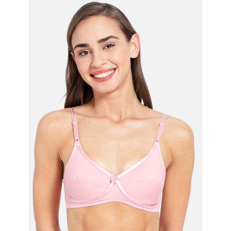 Jockey 1242 Wirefree Non Padded Super Combed Cotton Elastane Everyday Bra-Candy Pink (38B)
