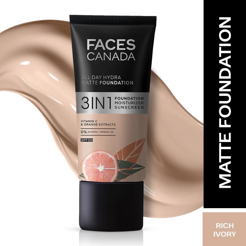 Faces Canada 3 In 1 All Day Hydra Matte Foundation - Rich Ivory 013