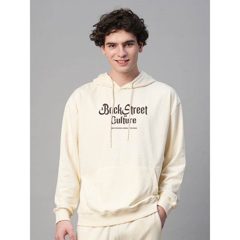 PRONK Street Culture Off White Drop Shoulder Premium Terry Hoodie (XL)