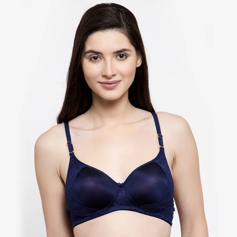 Groversons paris beauty Crafted With Lace Non Wired Padded Bra - Maroon (34B)