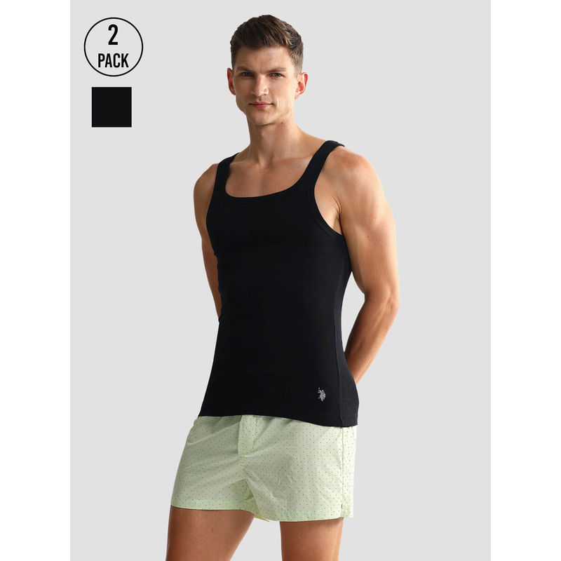 U.S. POLO ASSN. Pure Cotton Ev006 Vest (Pack of 2) (M)