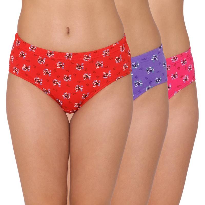 Groversons Paris Beauty Assorted Panties For Women - Multi-Color (Pack Of 3) (M)