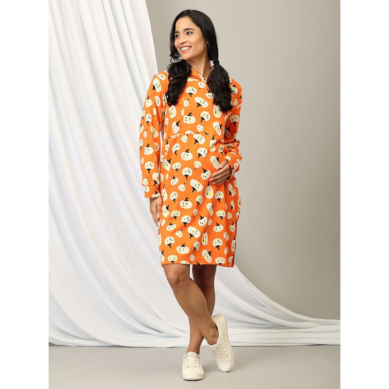 The Mom Store Chill and Thrill Maternity and Nursing Hoodie Dress (S)