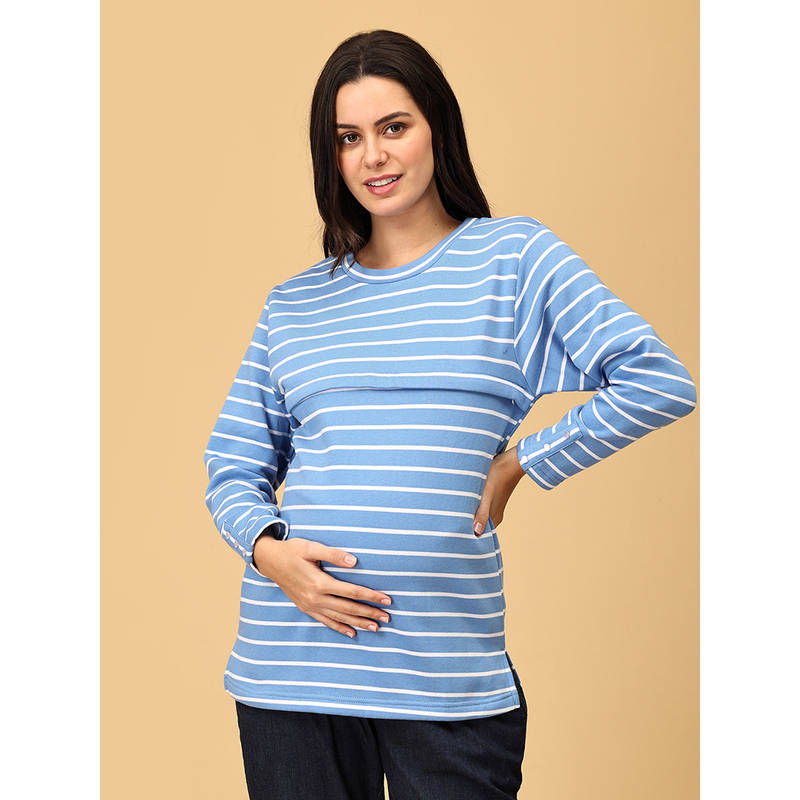 The Mom Store Maritime Muse Maternity and Nursing Sweatshirt (S)