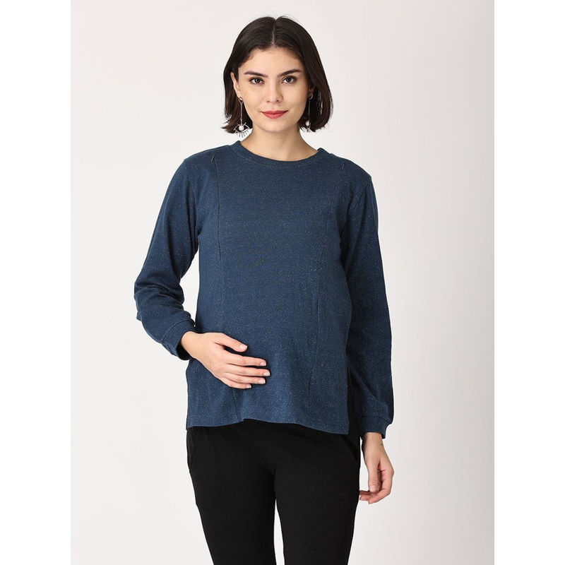 The Mom Store Shooting Star Maternity Sweatshirt with Nursing (2XL)