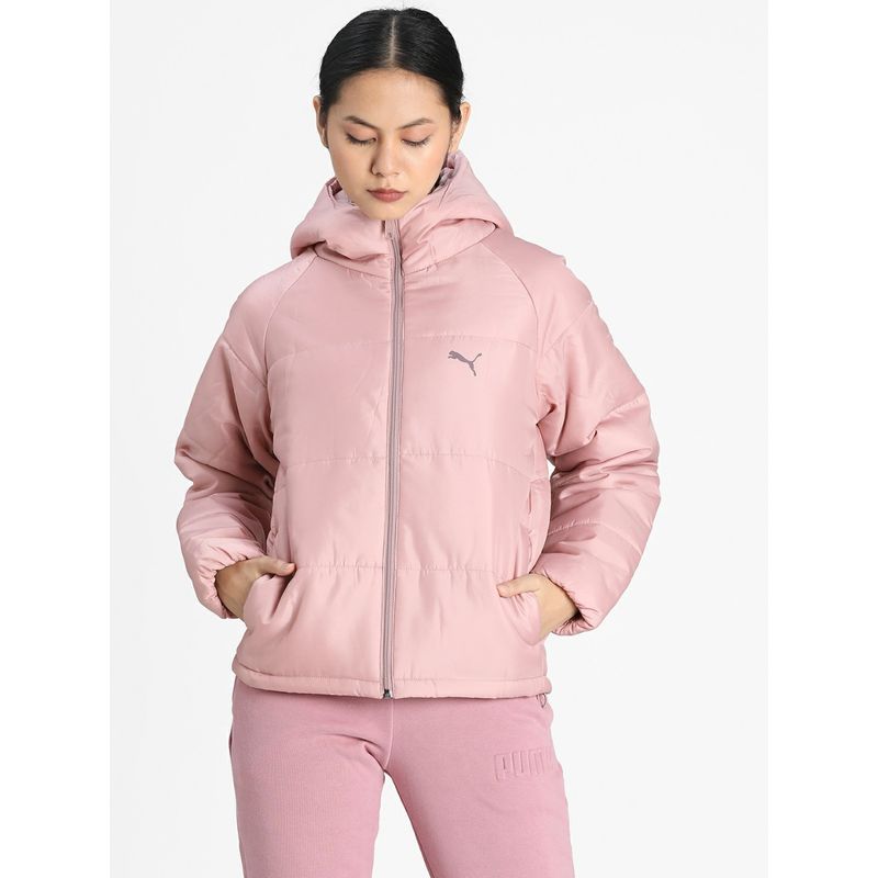 Puma Womens Pink Down Hooded Jacket Buy Puma Womens Pink Down Hooded