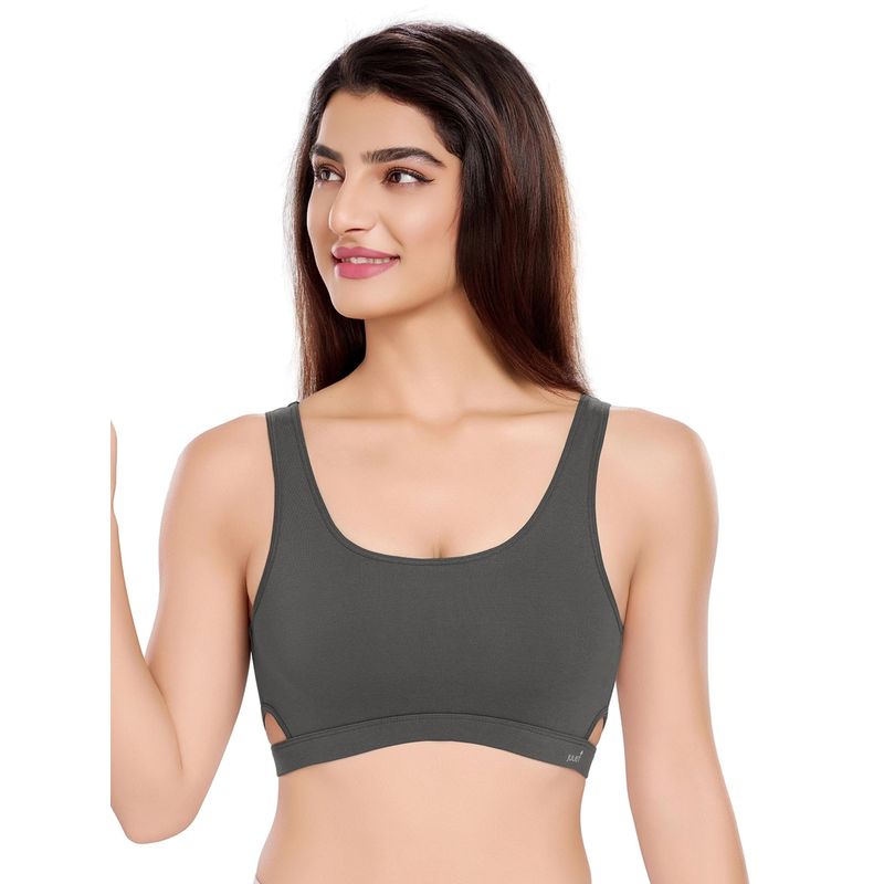 Juliet Womens Effortless Lift Padded Sports Bra Charcoal (M)