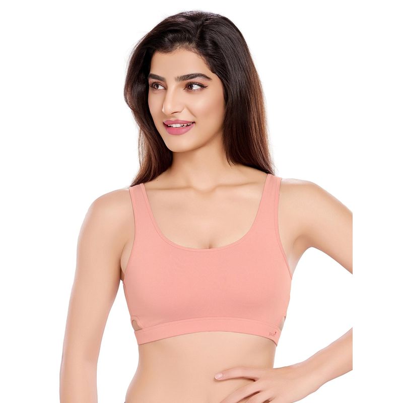 Juliet Womens Effortless Lift Padded Sports Bra Peach (M)