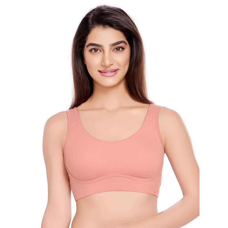 Juliet Womens Comfort Meets Performance Sports Bra Peach (L)
