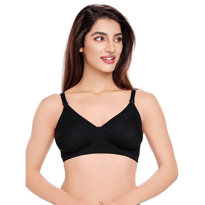 Juliet Womens Nursing Seamless Boost Bra Mold Feed Black (42C)
