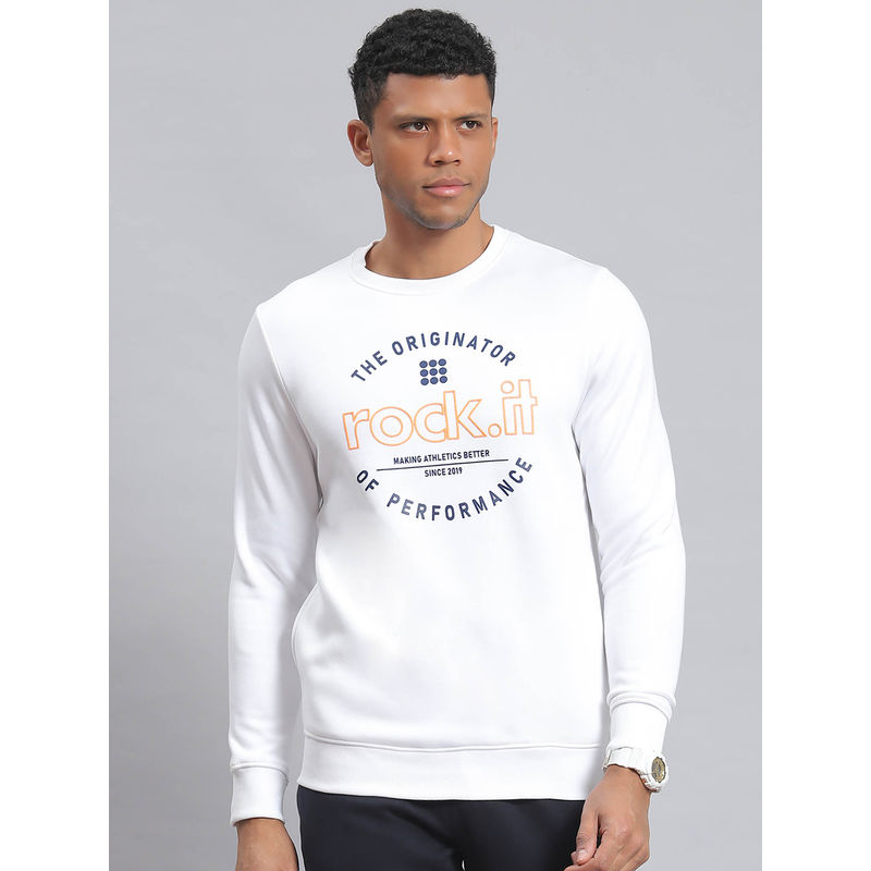 Rock.it White Printed Sweatshirt (2XL)