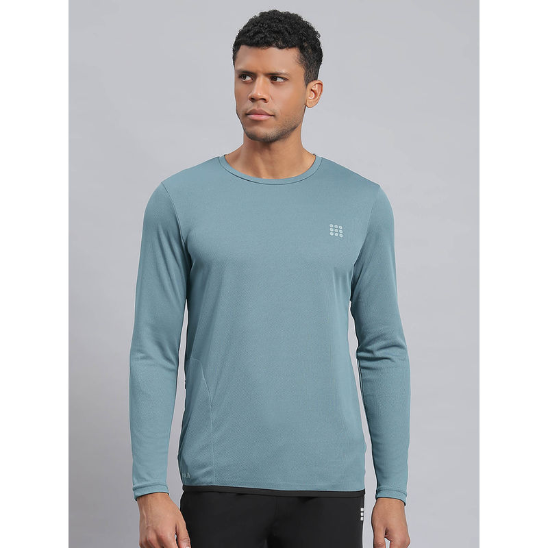 Rock.it Silver Blue Solid T-Shirt (XL)