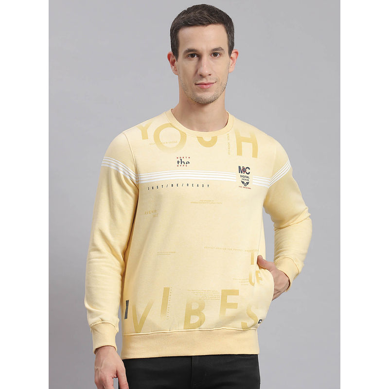 Monte Carlo Light Yellow Printed Sweatshirt (3XL)