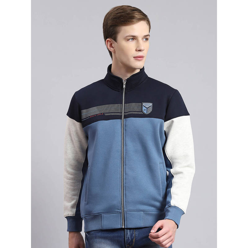 Buy Monte Carlo Blue Colorblock Jacket Online