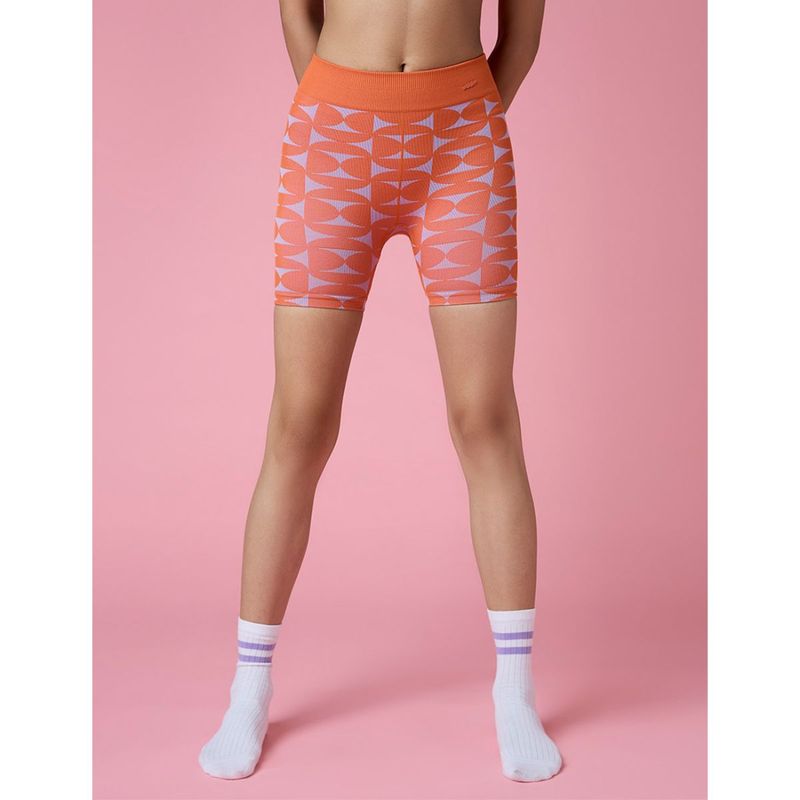 FEIER Orange Kaleidoscope Bike Shorts (S)