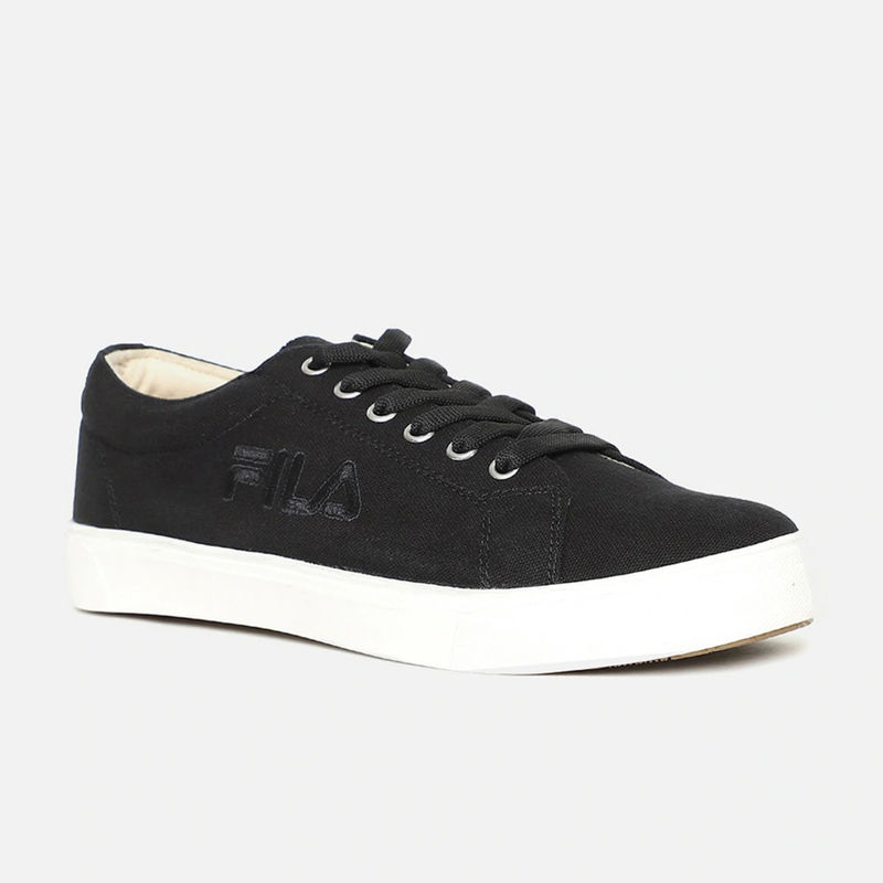 Fila black canvas shoes best sale