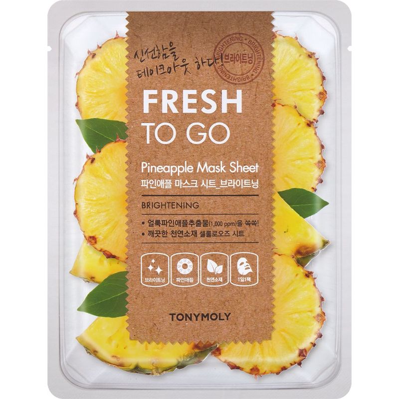 TONYMOLY Korean Fresh To Go Pineapple Face Sheet Mask to Brighten Skin