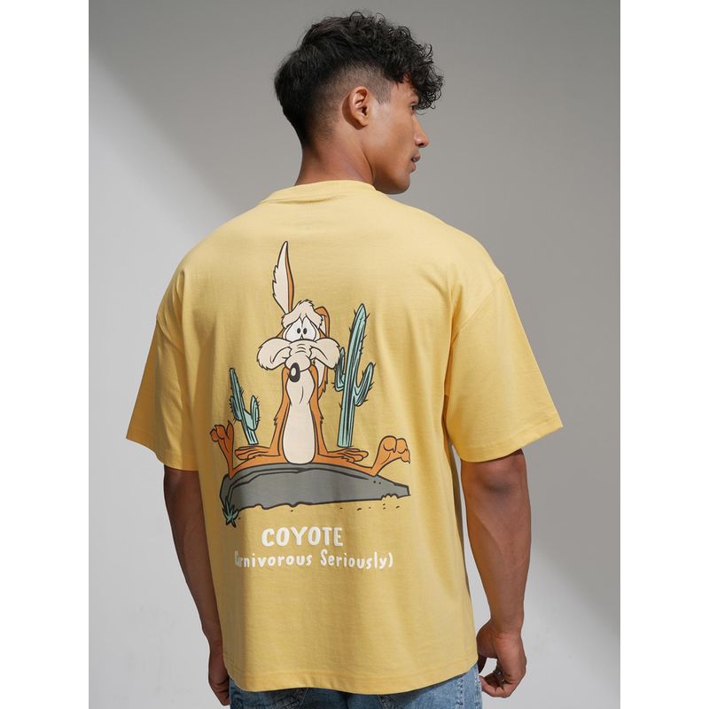 HIGHLANDER Men Looney Tunes Printed Cotton T-Shirt - Yellow (S)