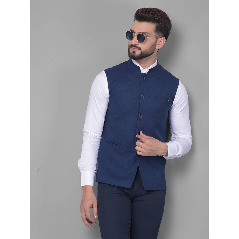 CRIMSOUNE CLUB Mens Navy Blue Waistcoat (M)