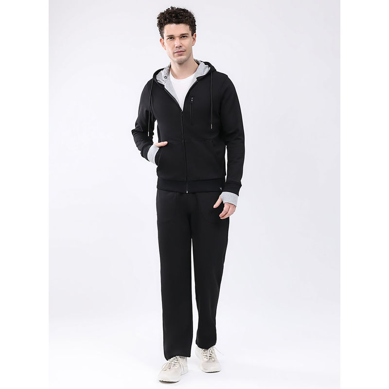 Monte Carlo Men's Black Full Sleeve Jacket with Track Pant (3XL)