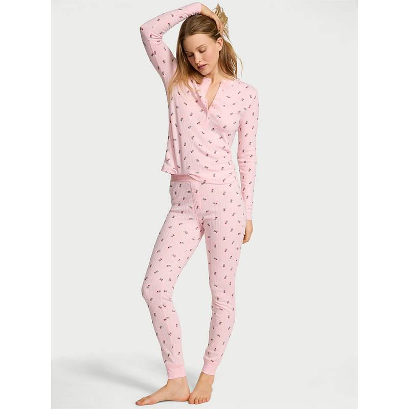 Victoria's Secret Cozy Pointelle Henley Long Pyjama Set (XS)