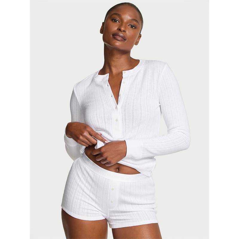 Victoria's Secret Cozy Pointelle Henley Short Pyjama Set (XS)