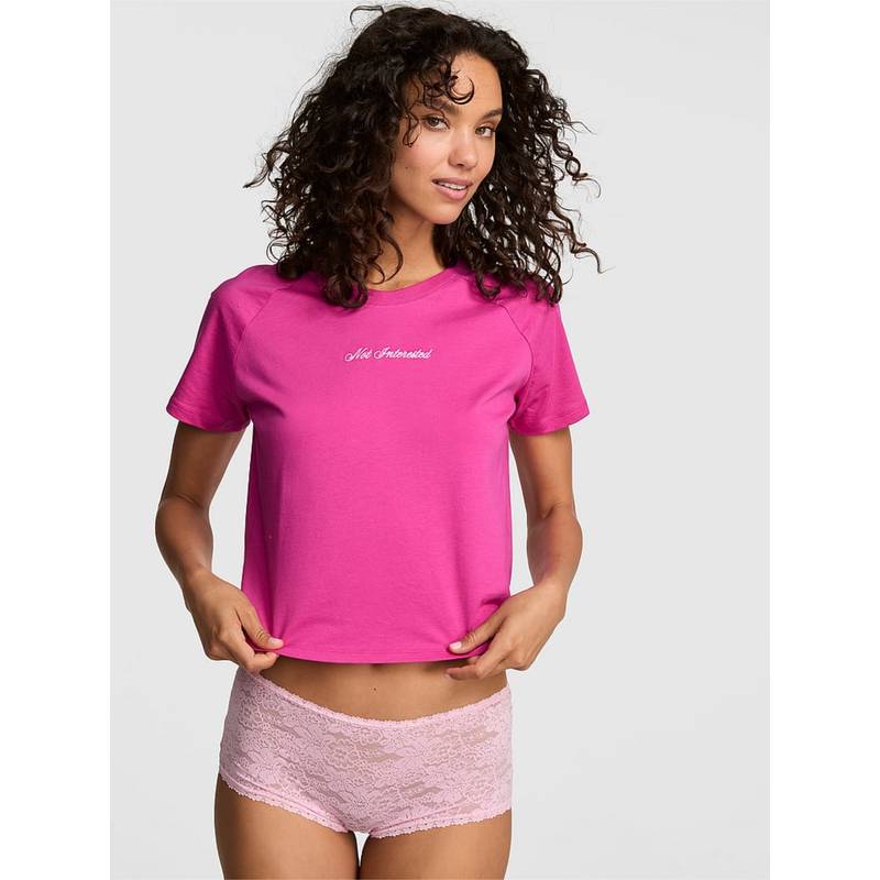 Victoria's Secret PINK Cotton Raglan Sleep Tee (XS)