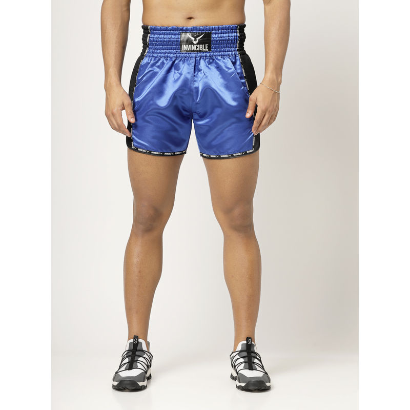 INVINCIBLE Men Muay Thai Boxing Shorts Blue (L)