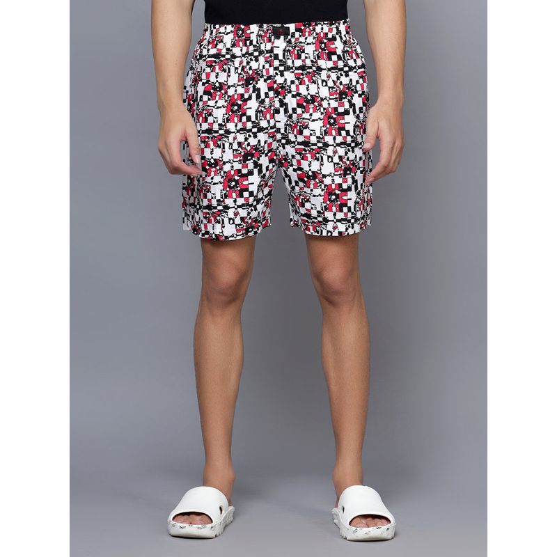Cantabil Men Printed White Shorts (L)