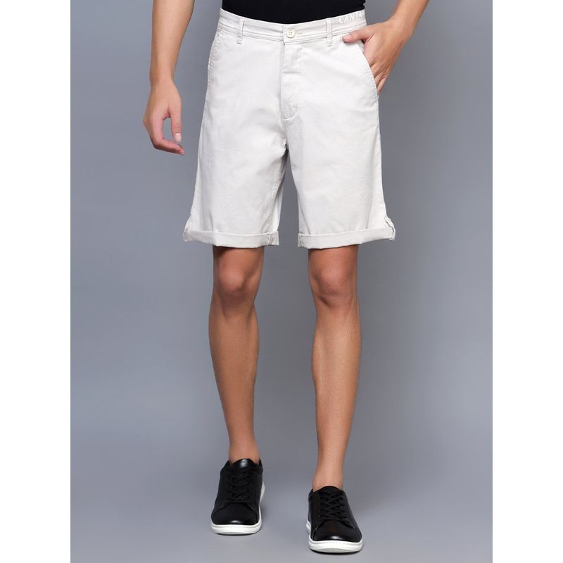 Cantabil Men Solid Off White Shorts (32)