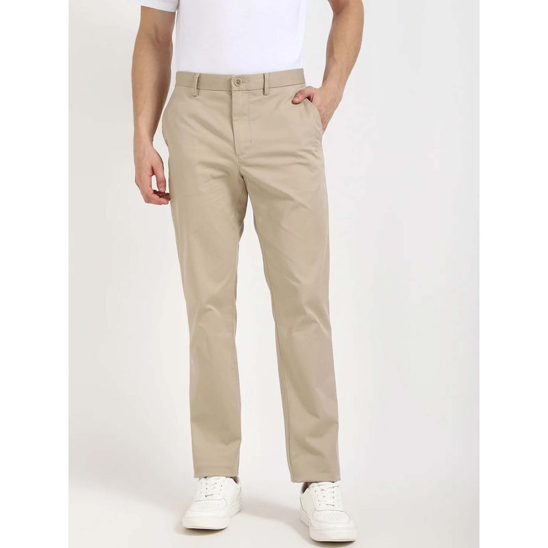 Tommy Hilfiger Beige Solid Relaxed Fit Trouser (36)