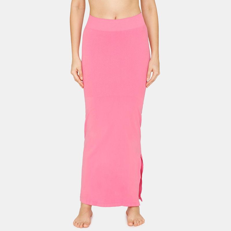 Zivame Seamless All Day Mermaid Saree Shapewear With Removable Drawcord - Pink (S)